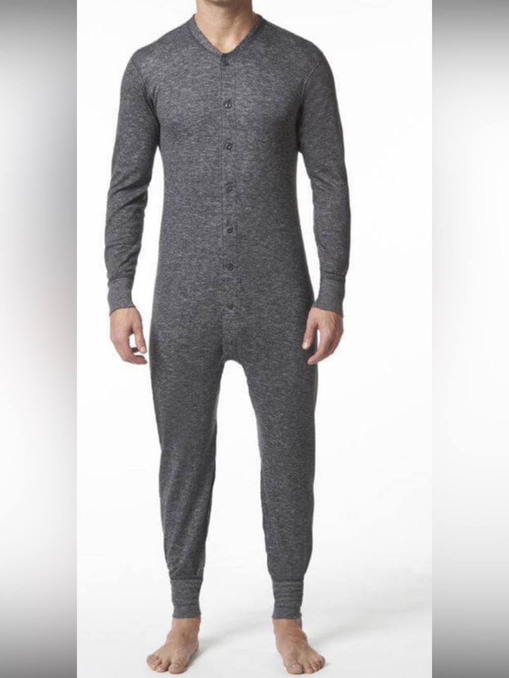 Men's wool Long-Sleeve Thermal One-Piece Base Layer Made in Canada